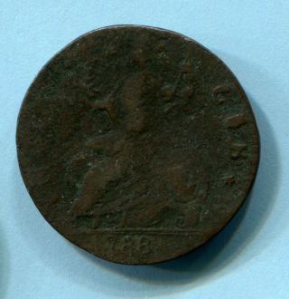 1788 Connecticut Colonial Copper Coin Good photo