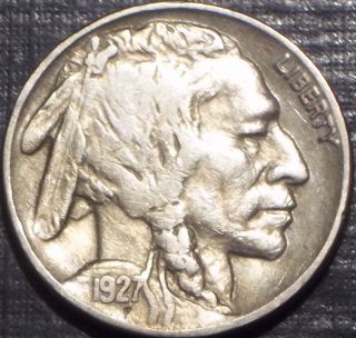 Rare 1927 - P Buffalo Nickel Full Date With Horn Quality Coin Lqqk Now photo