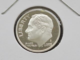 2003 - S Roosevelt Dime 90% Silver Dcam Proof U.  S.  Coin C3911l photo