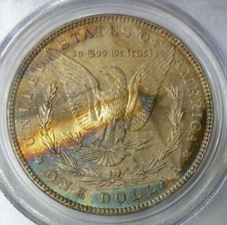 Reverse Toning Pcgs Ms 64 1886 $1 Morgan Dollar photo