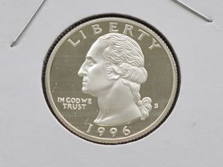 1996 - S Washington Quarter Dcam Proof 90% Silver U.  S.  Coin C3958l photo