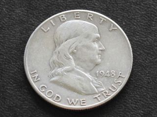 1948 - P Franklin Half Dollar Silver U.  S.  Coin A8526 photo