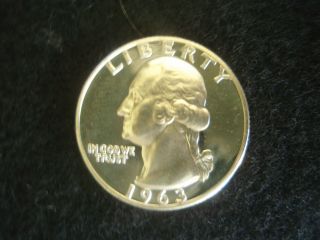1963 Washington Silver Quarter.  25 Unc.  Proof Gem Bu photo