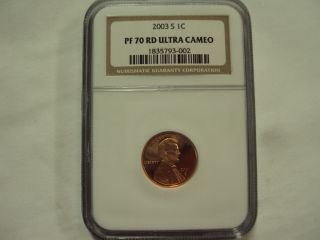Coinhunters - 2003 - S Lincoln Cent - Ngc Pf - 70 Red Ultra Cameo,  State photo