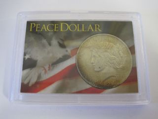 1923 Peace Silver Dollar Old Us Silver Dollar Coin In Display Case 2031 photo