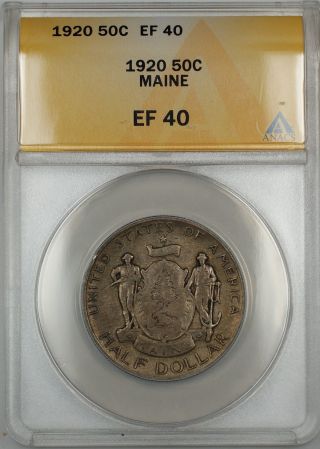 1920 Maine Commemorative Silver Half Dollar 50c Coin Anacs Ef - 40 photo