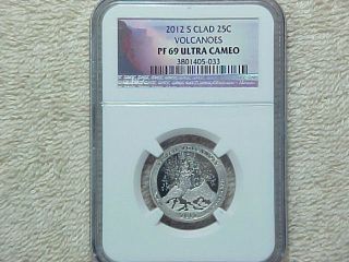 2012 S Proof Volcanoes National Park Clad Quarter Ngc Graded Pf69 Ultra Cameo photo