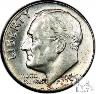 1964 D Gem Bu Unc Roosevelt Silver Dime 10c Us Coin A61 photo