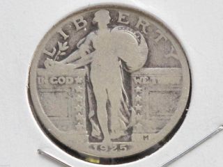 1925 - P Standing Liberty Quarter 90% Silver U.  S.  Coin D3410 photo