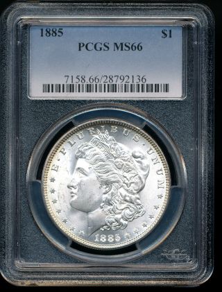 1885 Morgan Dollar Pcgs Ms66 photo