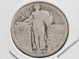 1925 - P Standing Liberty Quarter 90% Silver U.  S.  Coin D3411 photo