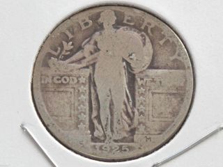 1925 - P Standing Liberty Quarter 90% Silver U.  S.  Coin D3412 photo