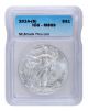2014 - S Silver Eagle Struck Thru Lint Icg Ms69 S$1 Silver Dollars photo 1