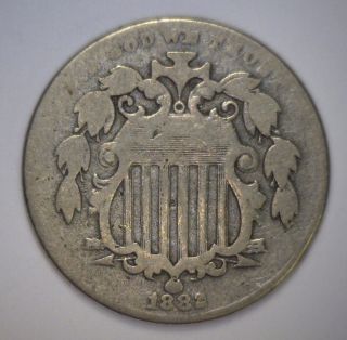 1882 Shield Nickel 5c Later Date G photo