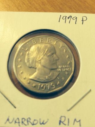 1979p Uncirculated Susan B Anthony Narrow Rim Coin photo