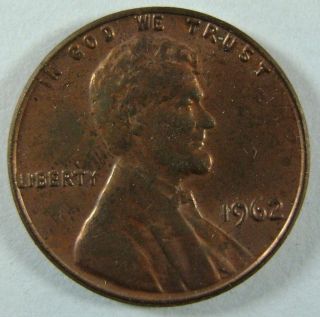 140047 1962 Lincoln Memorial Cent Red And Brown Type Coin Copper photo