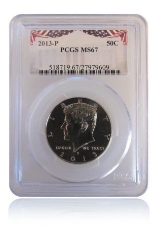 Pcgs Ms67 2013 - P Kennedy Half Dollar Bunting Insert Gem Uncirculated photo