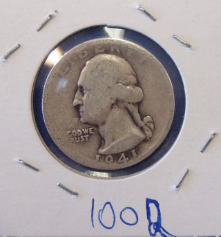 1941 D Washington Silver Quarter photo