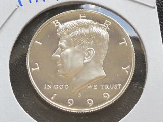 1999 - S Kennedy Half Dollar Dcam Proof 90% Silver U.  S.  Coin C9163 photo