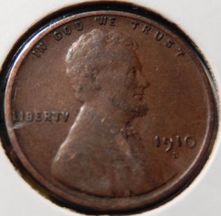 1910 - S Lincoln Wheat Cent About Uncirculated photo