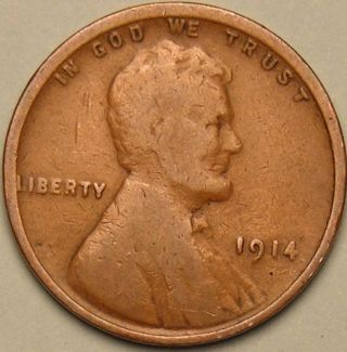 1914 P Lincoln Wheat Penny,  Ac - 365 photo