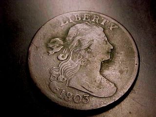 Rare 1803 Large Cent Penny Coin F - Vf Obv Vg - F Rev Buy It Now Or Offer photo