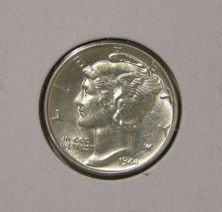 1944 Silver Mercury Dime,  Bu Uncirculated,  Af 418 photo