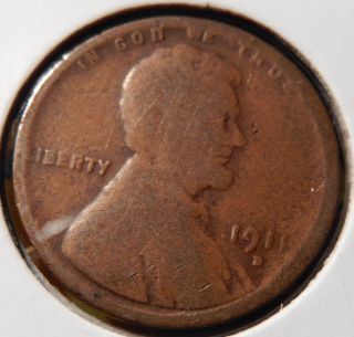 1911 - D Lincoln Wheat Cent Good photo