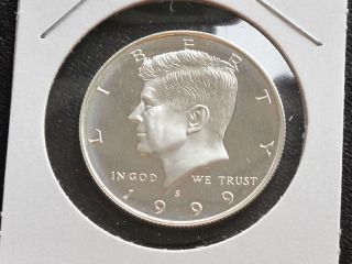 1999 - S Kennedy Half Dollar Dcam Proof 90% Silver U.  S.  Coin C9241 photo