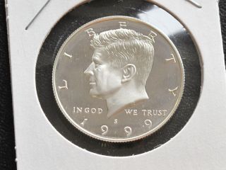 1999 - S Kennedy Half Dollar Dcam Proof 90% Silver U.  S.  Coin C9242 photo