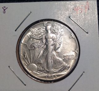 1945 - P Walking Liberty 90% Silver Half Dollar photo