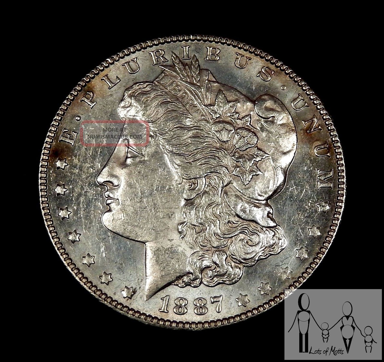 1887 (p) Choice Brilliant Uncirculated Ch Bu Morgan Silver Dollar Unc 1