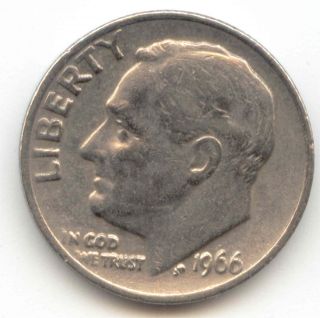 Usa 1966 American Dime 10c Ten Cent Piece Roosevelt Exact Coin Shown photo