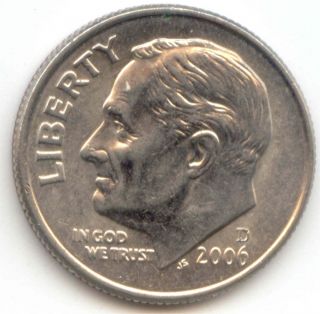 Usa 2006d American Dime 10c Ten Cent Piece Roosevelt 2006 D Exact Coin Shown photo
