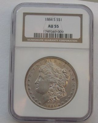 1884 - S Ngc Au - 55 Morgan Silver Dollar Looks Better Than Pictures photo