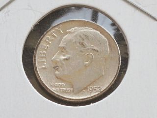 1952 - P Roosevelt Dime 90% Silver U.  S.  Coin D0023 photo