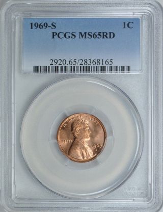 1969 - S Lincoln Memorial Cent 1c Pcgs Ms65rd photo