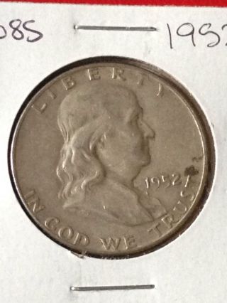 F085 ::1952 - D Franklin Liberty Silver Half Dollar Coin :: Fairhouse ::auction Hq photo