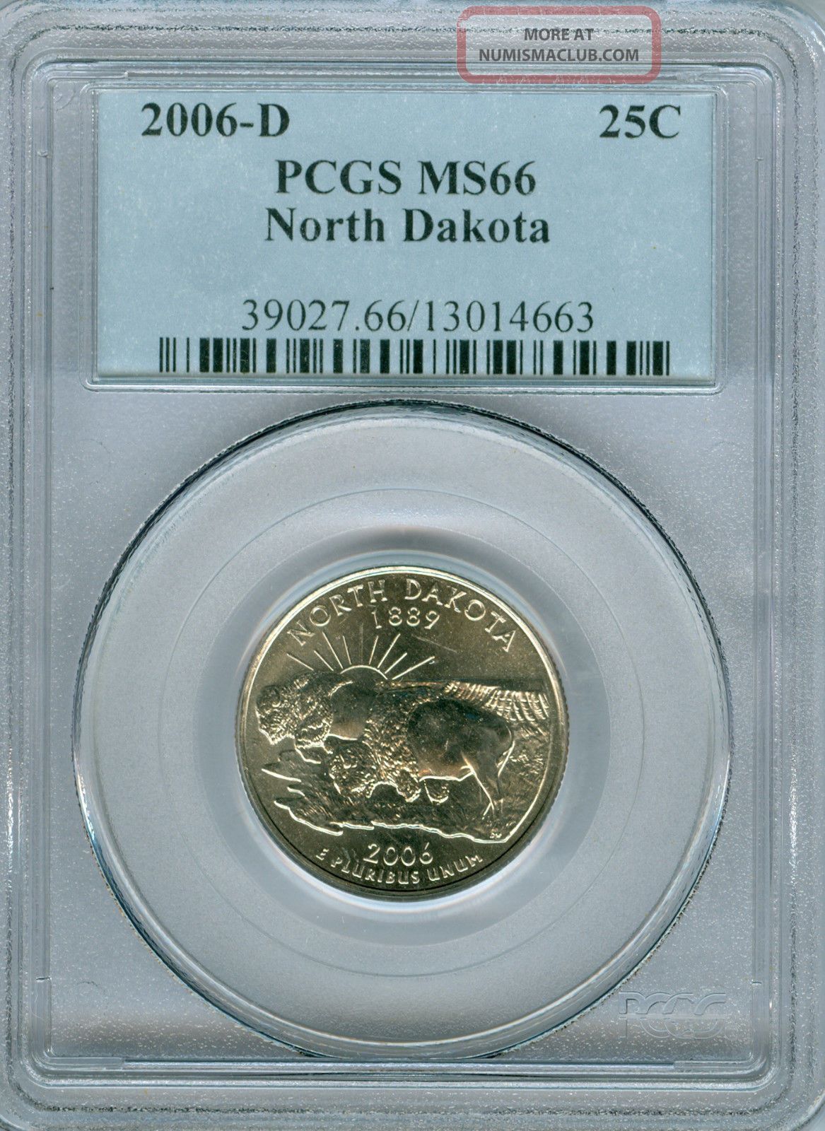 2006 D North Dakota Quarter Pcgs Ms66 Business Strike