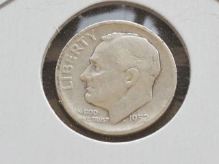 1952 - S Roosevelt Dime 90% Silver U.  S.  Coin D0029 photo