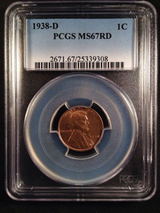 1938 - D Lincoln Wheat One Cent Pcgs Ms67rd   25339308 photo