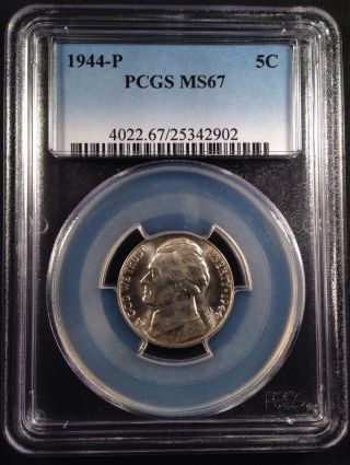 1944 Jefferson Nickel Five Cent Pcgs Ms67    25342902 photo