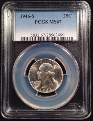 1946 - S Washington Quarter Dollar Pcgs Ms67    28563499 photo