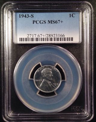 1943 - S Lincoln Wheat One Cent Pcgs Ms67+    28923166 photo