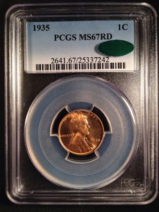 1935 Lincoln Wheat One Cent Pcgs Ms67rd Cac   25337242 photo