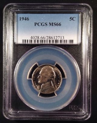 1946 Jefferson Nickel Five Cent Pcgs Ms66    28612713 photo