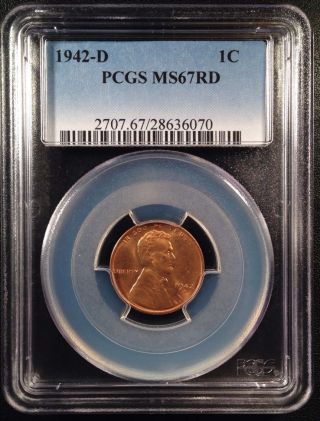1942 - D Lincoln Wheat One Cent Pcgs Ms67rd    28636070 photo