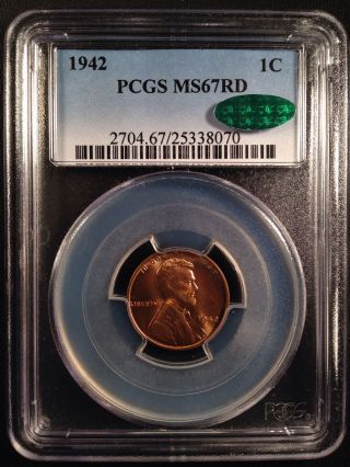 1942 Lincoln Wheat One Cent Pcgs Ms67rd Cac   25338070 photo