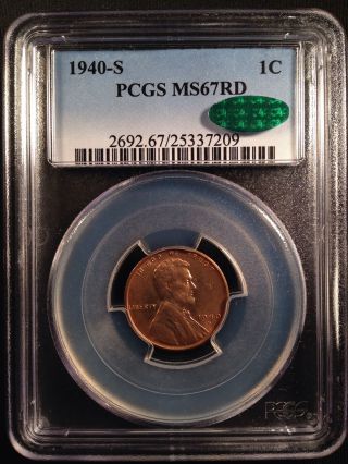 1940 - S Lincoln Wheat One Cent Pcgs Ms67rd Cac   25337209 photo