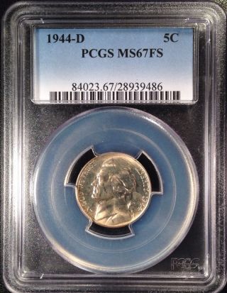 1944 - D Jefferson Five Cent Nickel Pcgs Ms67fs   28939486 photo